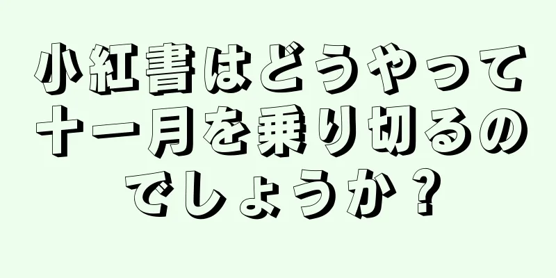 小紅書はどうやって十一月を乗り切るのでしょうか？