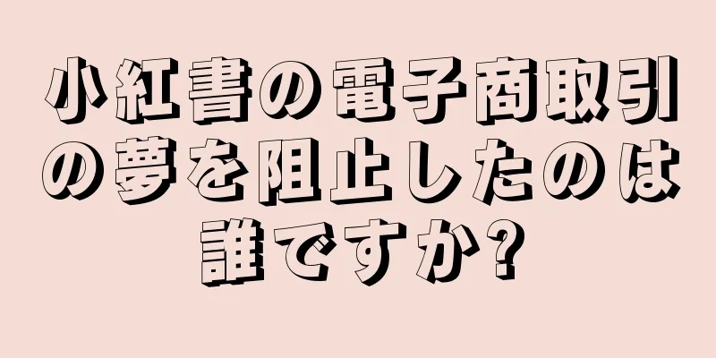 小紅書の電子商取引の夢を阻止したのは誰ですか?