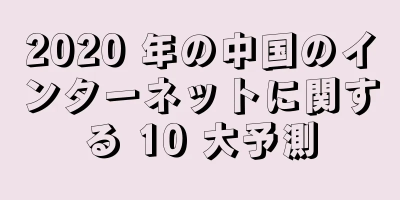 2020 年の中国のインターネットに関する 10 大予測