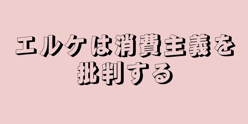 エルケは消費主義を批判する