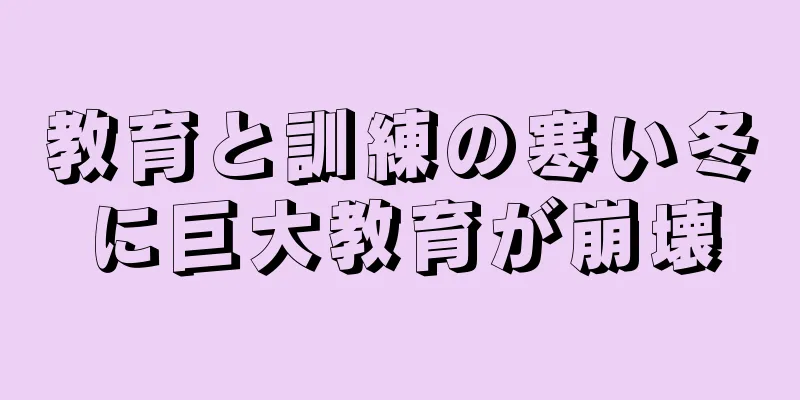教育と訓練の寒い冬に巨大教育が崩壊