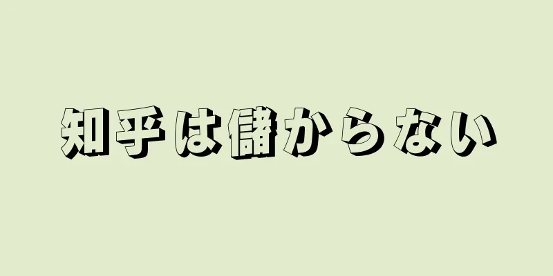 知乎は儲からない