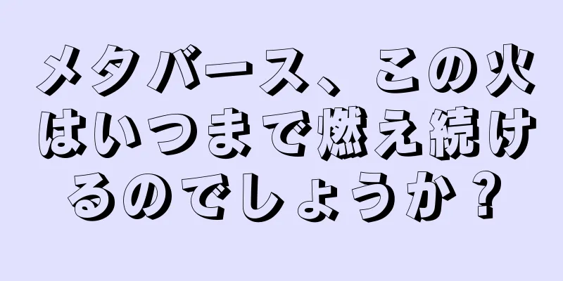 メタバース、この火はいつまで燃え続けるのでしょうか？