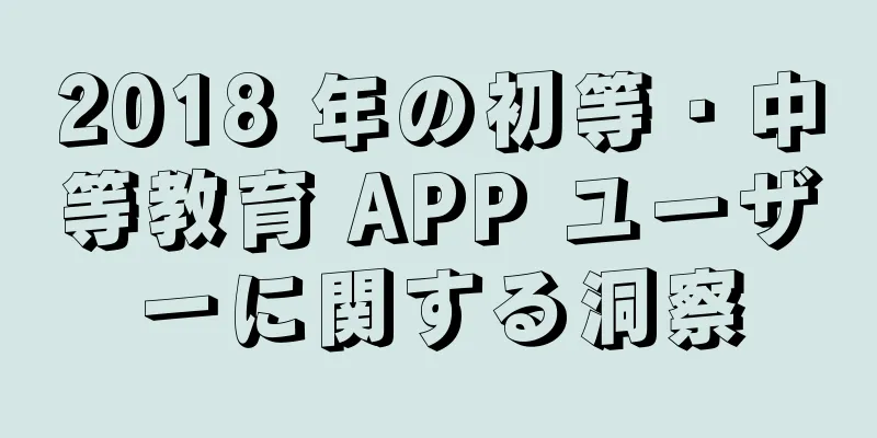 2018 年の初等・中等教育 APP ユーザーに関する洞察