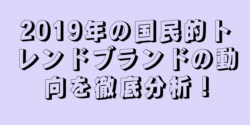 2019年の国民的トレンドブランドの動向を徹底分析！