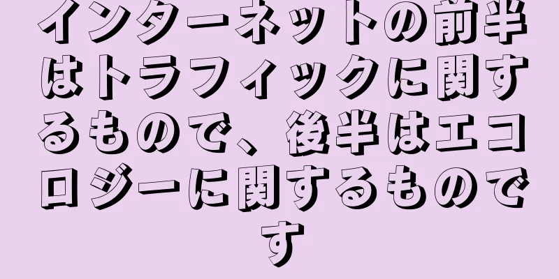 インターネットの前半はトラフィックに関するもので、後半はエコロジーに関するものです