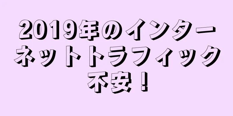 2019年のインターネットトラフィック不安！