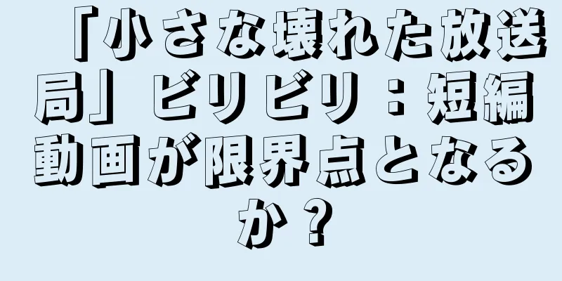 「小さな壊れた放送局」ビリビリ：短編動画が限界点となるか？