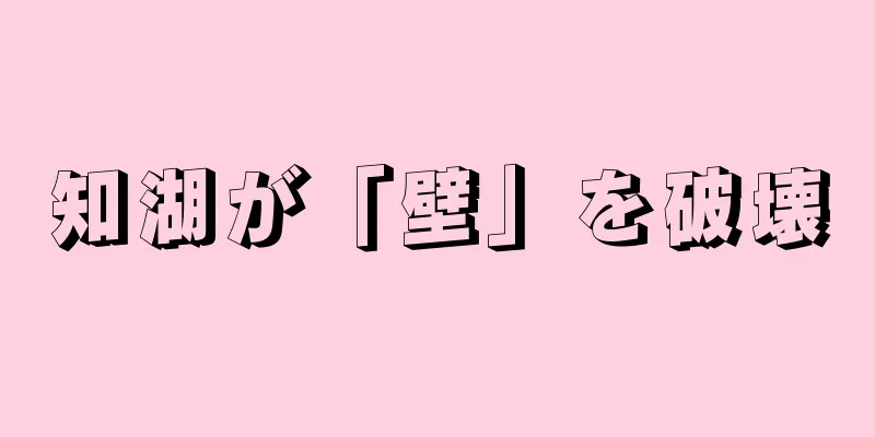 知湖が「壁」を破壊