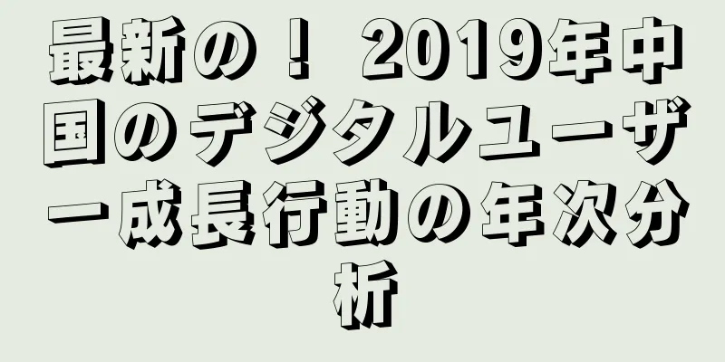 最新の！ 2019年中国のデジタルユーザー成長行動の年次分析