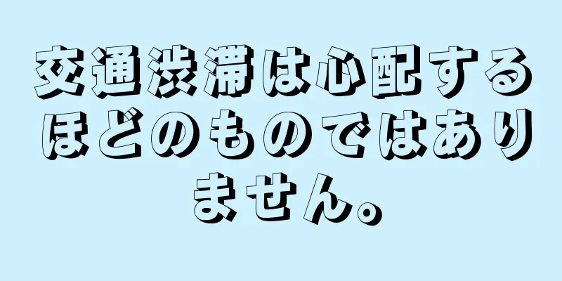 交通渋滞は心配するほどのものではありません。