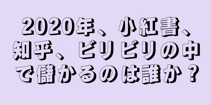 2020年、小紅書、知乎、ビリビリの中で儲かるのは誰か？