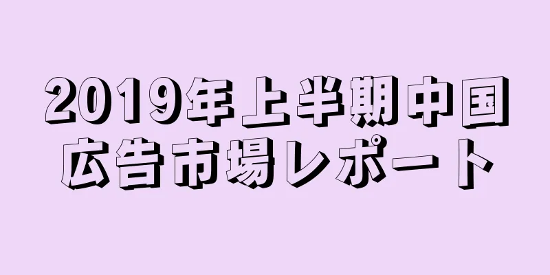 2019年上半期中国広告市場レポート