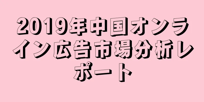 2019年中国オンライン広告市場分析レポート