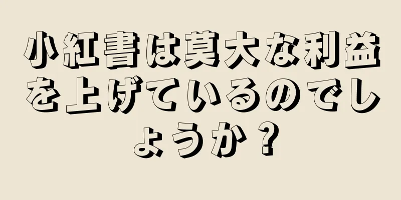 小紅書は莫大な利益を上げているのでしょうか？