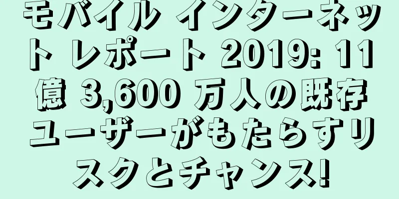 モバイル インターネット レポート 2019: 11 億 3,600 万人の既存ユーザーがもたらすリスクとチャンス!
