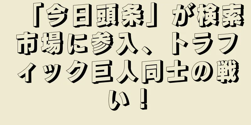 「今日頭条」が検索市場に参入、トラフィック巨人同士の戦い！