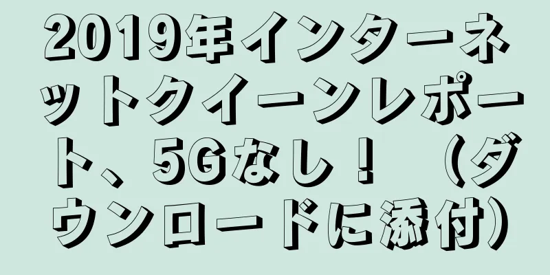 2019年インターネットクイーンレポート、5Gなし！ （ダウンロードに添付）