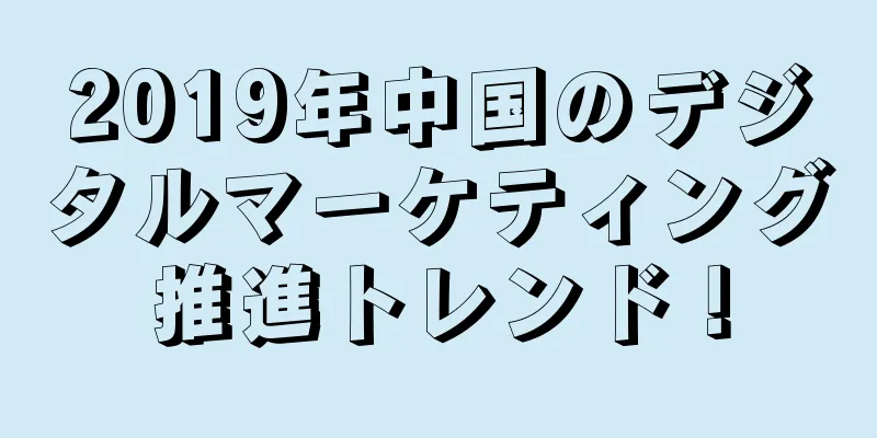 2019年中国のデジタルマーケティング推進トレンド！