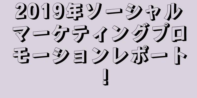 2019年ソーシャルマーケティングプロモーションレポート！