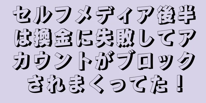 セルフメディア後半は換金に失敗してアカウントがブロックされまくってた！
