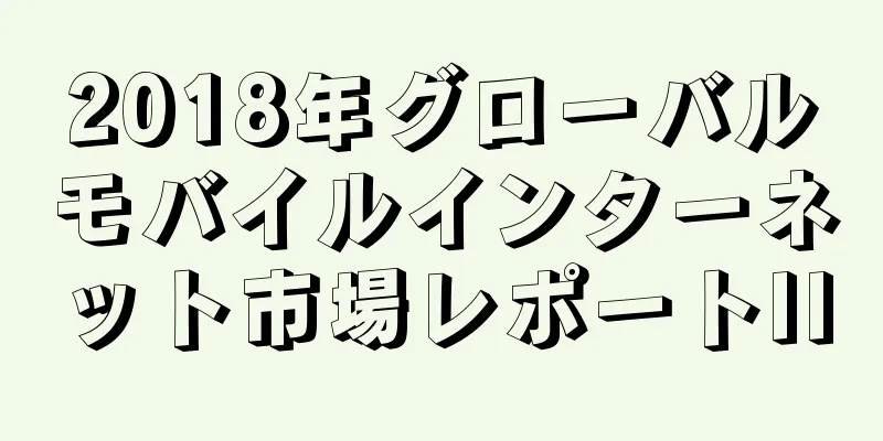 2018年グローバルモバイルインターネット市場レポートII