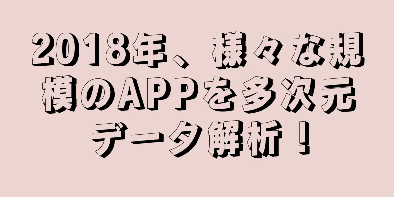 2018年、様々な規模のAPPを多次元データ解析！