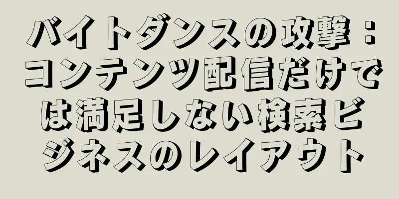 バイトダンスの攻撃：コンテンツ配信だけでは満足しない検索ビジネスのレイアウト