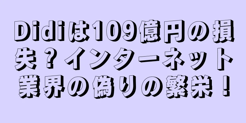 Didiは109億円の損失？インターネット業界の偽りの繁栄！