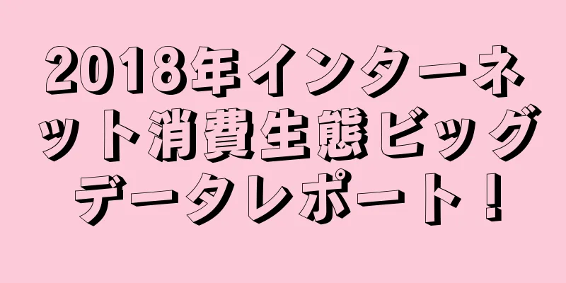 2018年インターネット消費生態ビッグデータレポート！