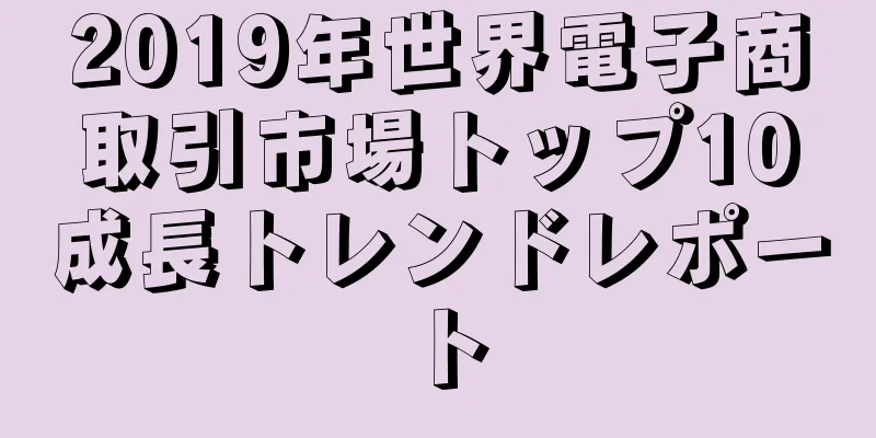 2019年世界電子商取引市場トップ10成長トレンドレポート