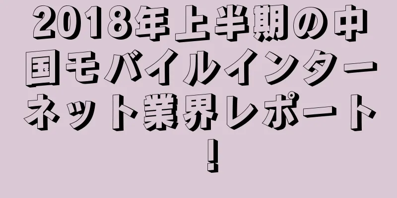 2018年上半期の中国モバイルインターネット業界レポート！