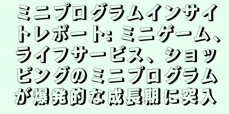 ミニプログラムインサイトレポート: ミニゲーム、ライフサービス、ショッピングのミニプログラムが爆発的な成長期に突入