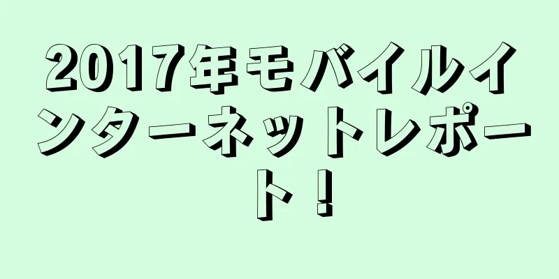 2017年モバイルインターネットレポート！