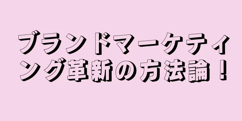 ブランドマーケティング革新の方法論！