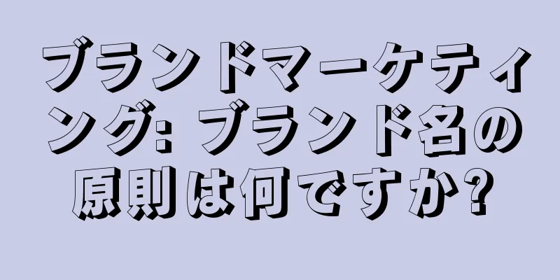 ブランドマーケティング: ブランド名の原則は何ですか?