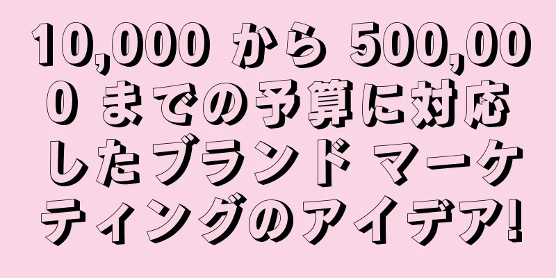 10,000 から 500,000 までの予算に対応したブランド マーケティングのアイデア!