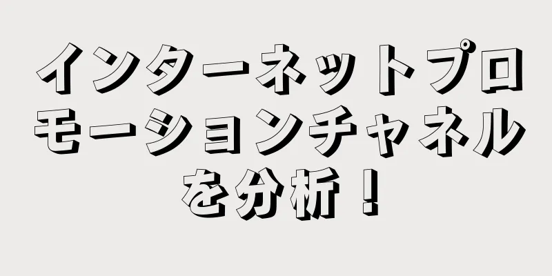 インターネットプロモーションチャネルを分析！