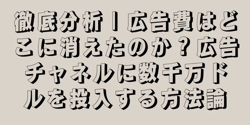 徹底分析 | 広告費はどこに消えたのか？広告チャネルに数千万ドルを投入する方法論