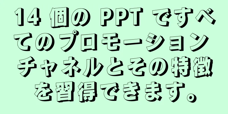 14 個の PPT ですべてのプロモーション チャネルとその特徴を習得できます。