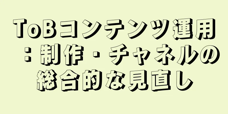 ToBコンテンツ運用：制作・チャネルの総合的な見直し