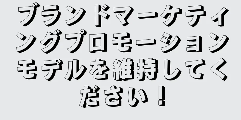 ブランドマーケティングプロモーションモデルを維持してください！
