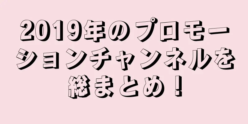 2019年のプロモーションチャンネルを総まとめ！