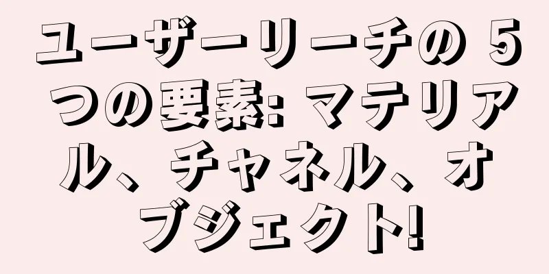 ユーザーリーチの 5 つの要素: マテリアル、チャネル、オブジェクト!