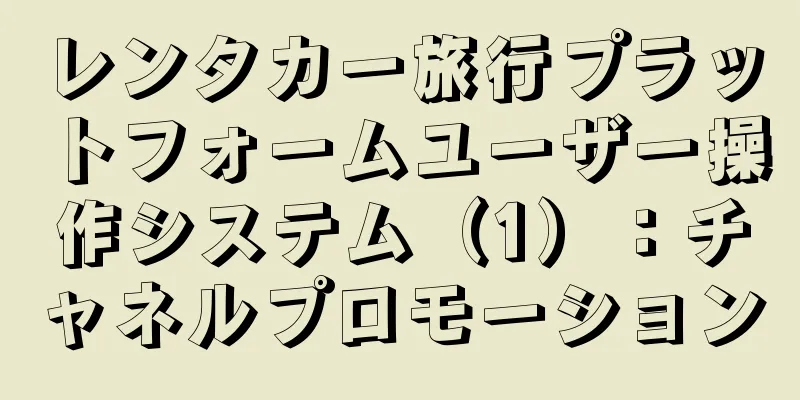 レンタカー旅行プラットフォームユーザー操作システム（1）：チャネルプロモーション