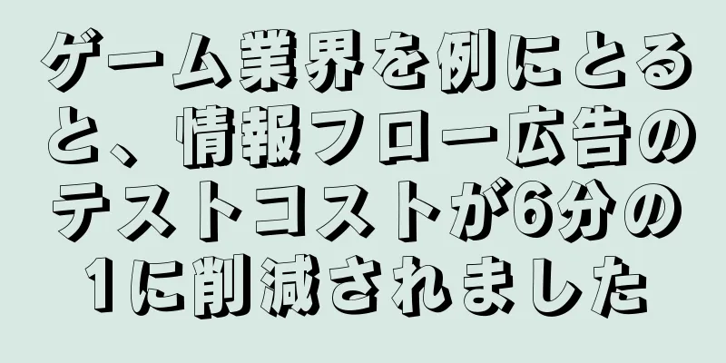 ゲーム業界を例にとると、情報フロー広告のテストコストが6分の1に削減されました