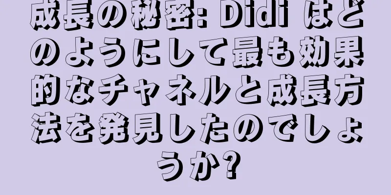 成長の秘密: Didi はどのようにして最も効果的なチャネルと成長方法を発見したのでしょうか?
