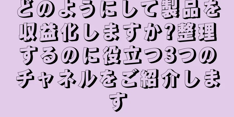 どのようにして製品を収益化しますか?整理するのに役立つ3つのチャネルをご紹介します