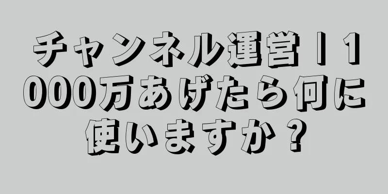 チャンネル運営 | 1000万あげたら何に使いますか？