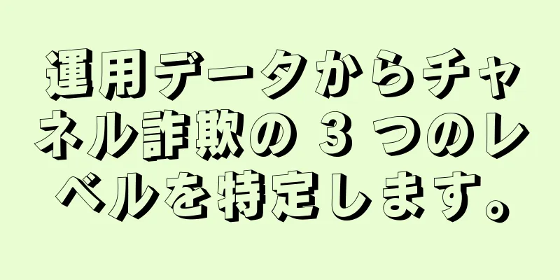 運用データからチャネル詐欺の 3 つのレベルを特定します。